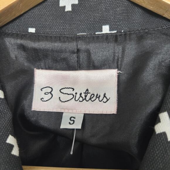3 Sisters Womens Vtg Deadstock Y2K Elevated Basic Mod Twee Goth Swing Jacket S - Picture 9 of 12